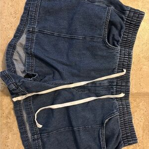 Drawstring Denim Shorts